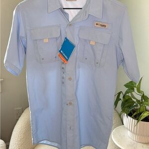Columbia Boy’s Sky Blue Casual Button Down Fishing Shirt